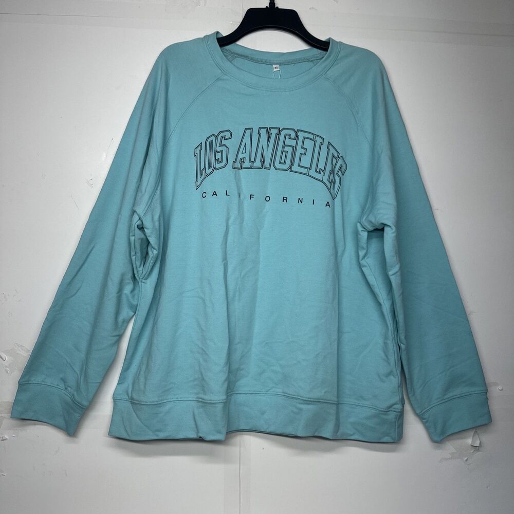Women's XL Light Blue Los Angeles California Sweatshirt Long Sleeve Pullover